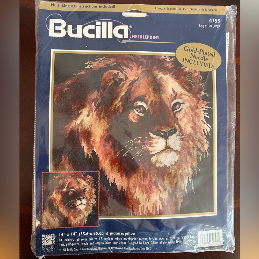 Bucilla Needlepoint Kit - King of the Jungle Lion Design